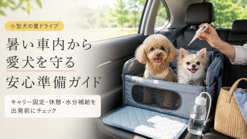 小型犬の夏ドライブ完全ガイド！車内の暑さ対策・休憩・キャリーの安全な使い方を解説