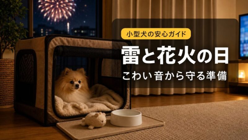 小型犬の雷・花火対策完全ガイド！震える・吠える・隠れる時の落ち着かせ方を解説