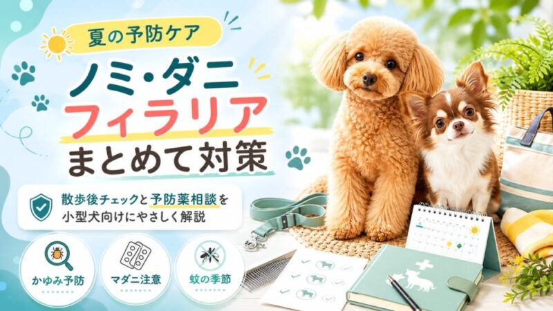 小型犬のノミ・ダニ・フィラリア対策完全ガイド！夏の散歩後チェックと予防薬の選び方を解説
