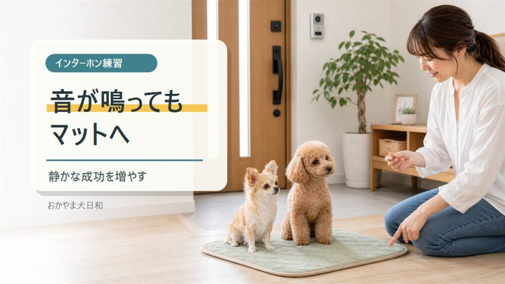 インターホン練習 音が鳴ってもマットへ