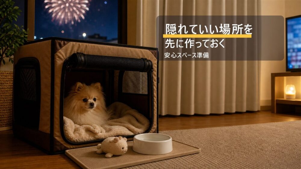 隠れていい場所を先に作っておく小型犬の安心スペース