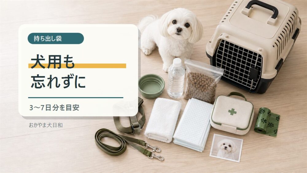 犬用の持ち出し袋も忘れずに準備