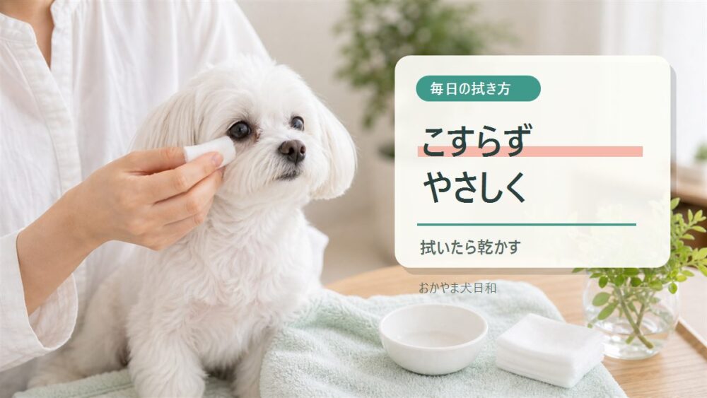 毎日の拭き方 こすらずやさしく涙やけケア